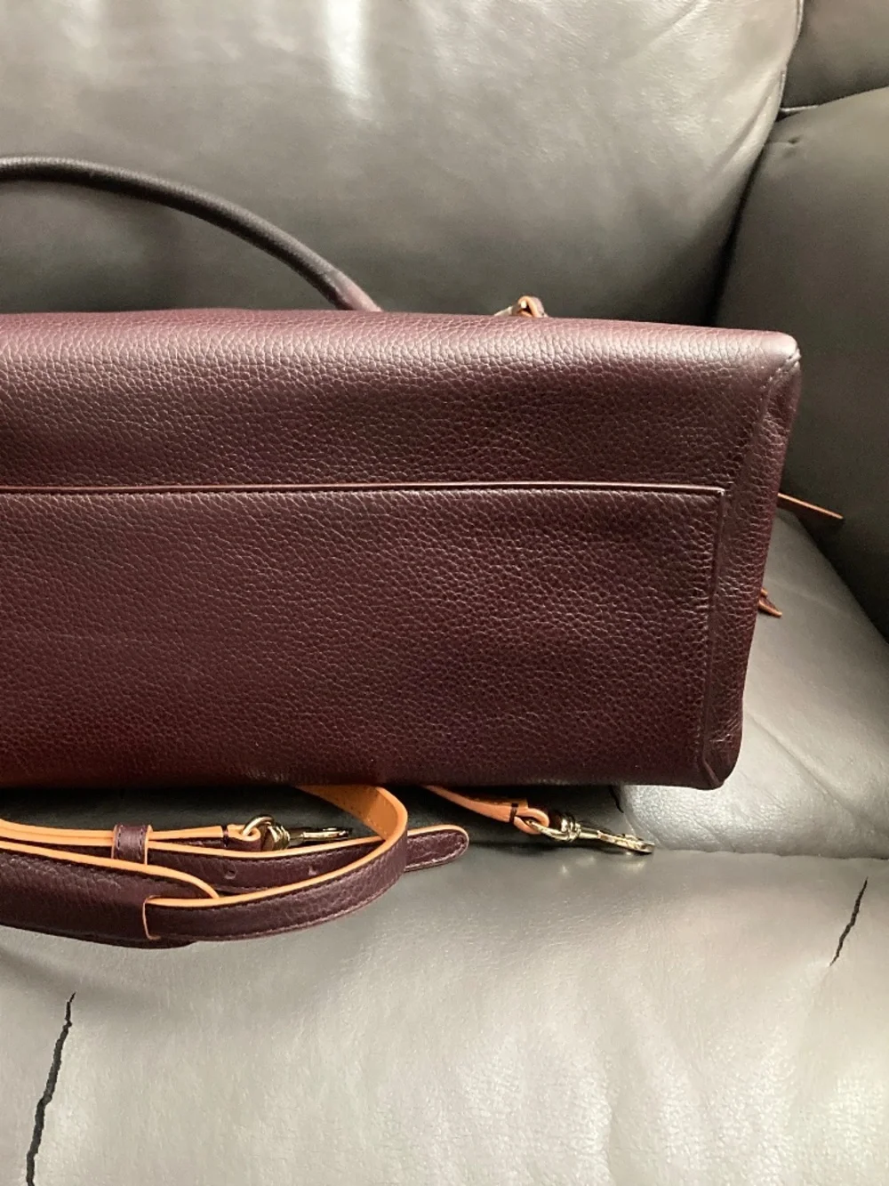 Coach Burgundy and Tan Leather Crossbody Satchel